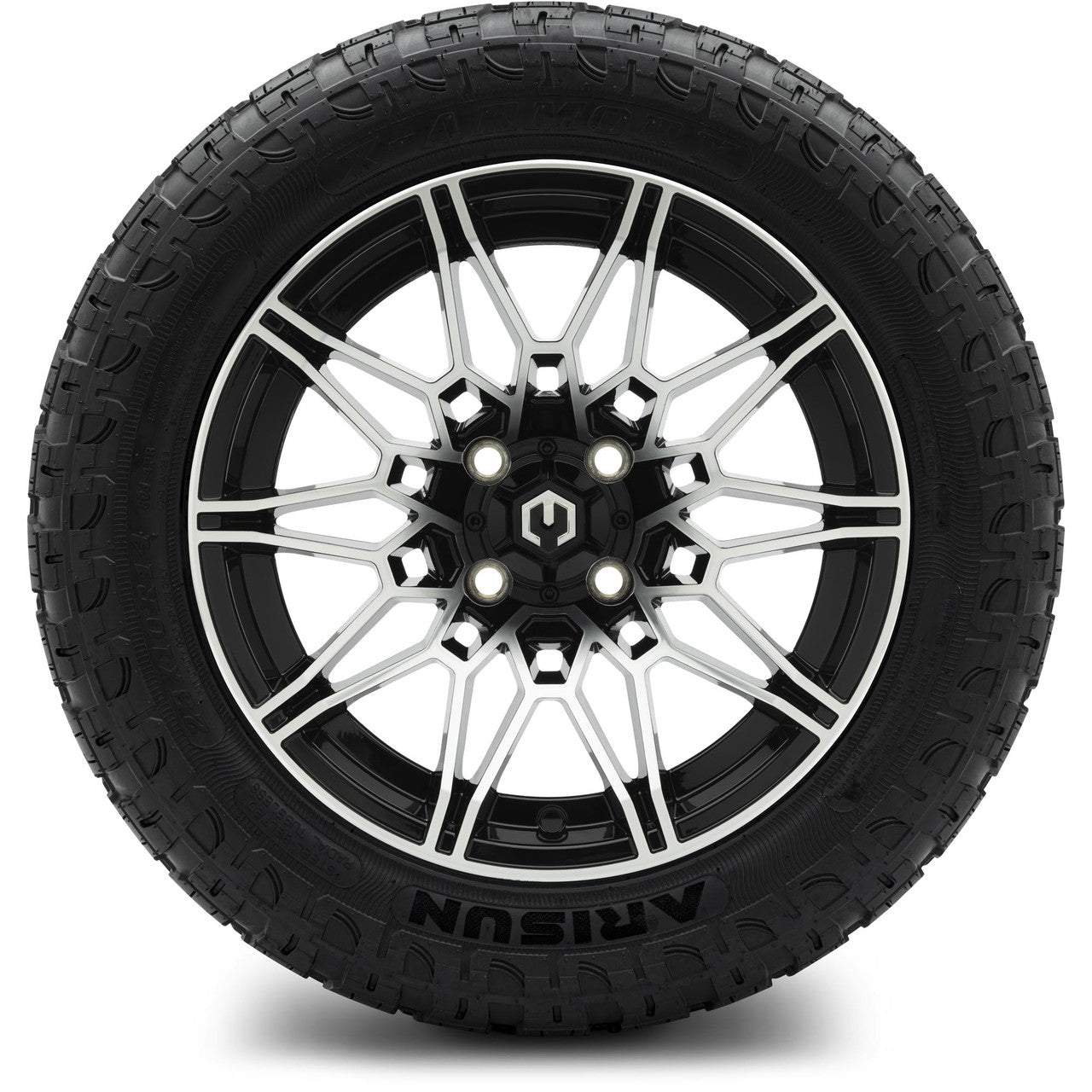 MODZ® 14" Galaxy Machined Black Wheels & Off-Road Tires Combo (Xcomp Gladiator 23-10-14 Radial)