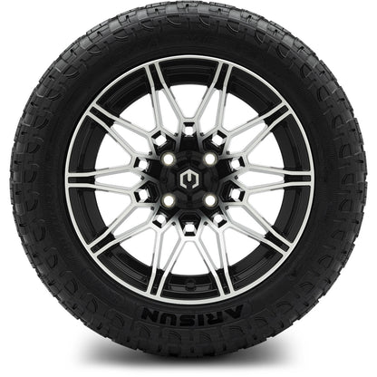 MODZ® 14" Galaxy Machined Black Wheels & Off-Road Tires Combo (Xcomp Gladiator 23-10-14 Radial)