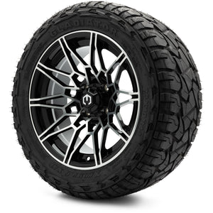MODZ® 14" Galaxy Machined Black Wheels & Off-Road Tires Combo (Xcomp Gladiator 23-10-14 Radial)