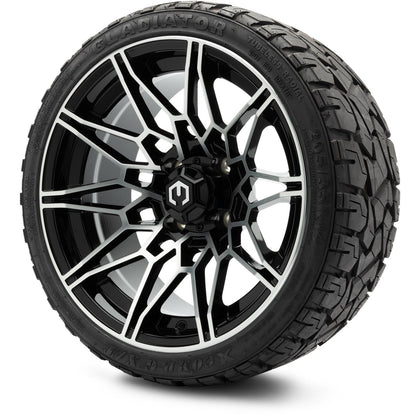 MODZ® 14" Galaxy Machined Black Wheels & Off-Road Tires Combo (Xcomp Gladiator 23-10-14 Radial)