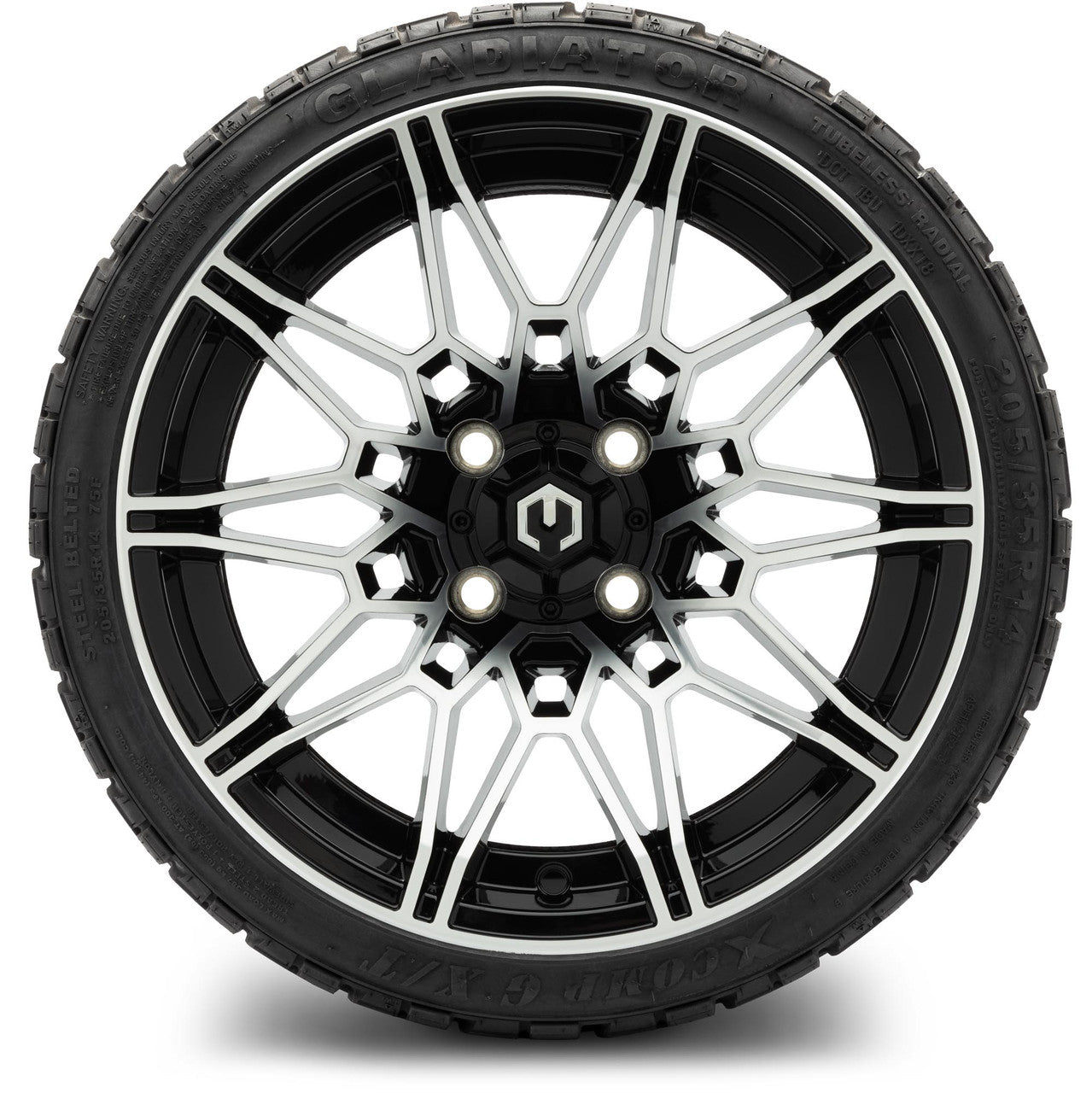 MODZ® 14" Galaxy Machined Black Wheels & Off-Road Tires Combo (Arisun X-Trail All-Terrain 23x10-14)