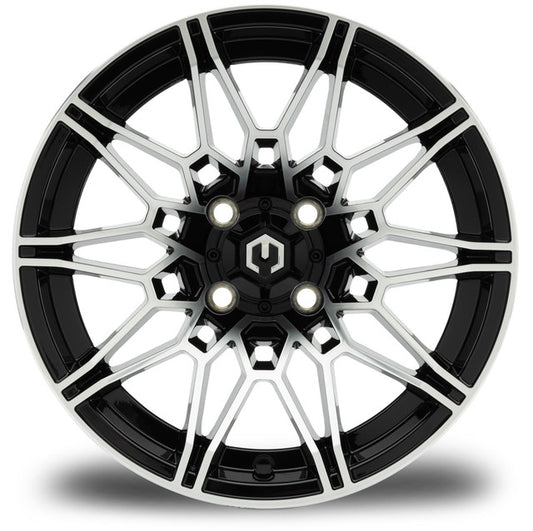 MODZ® 14" Galaxy Machined Black Wheels & Street Tires Combo (Arisun X-Sport 205/30-14)