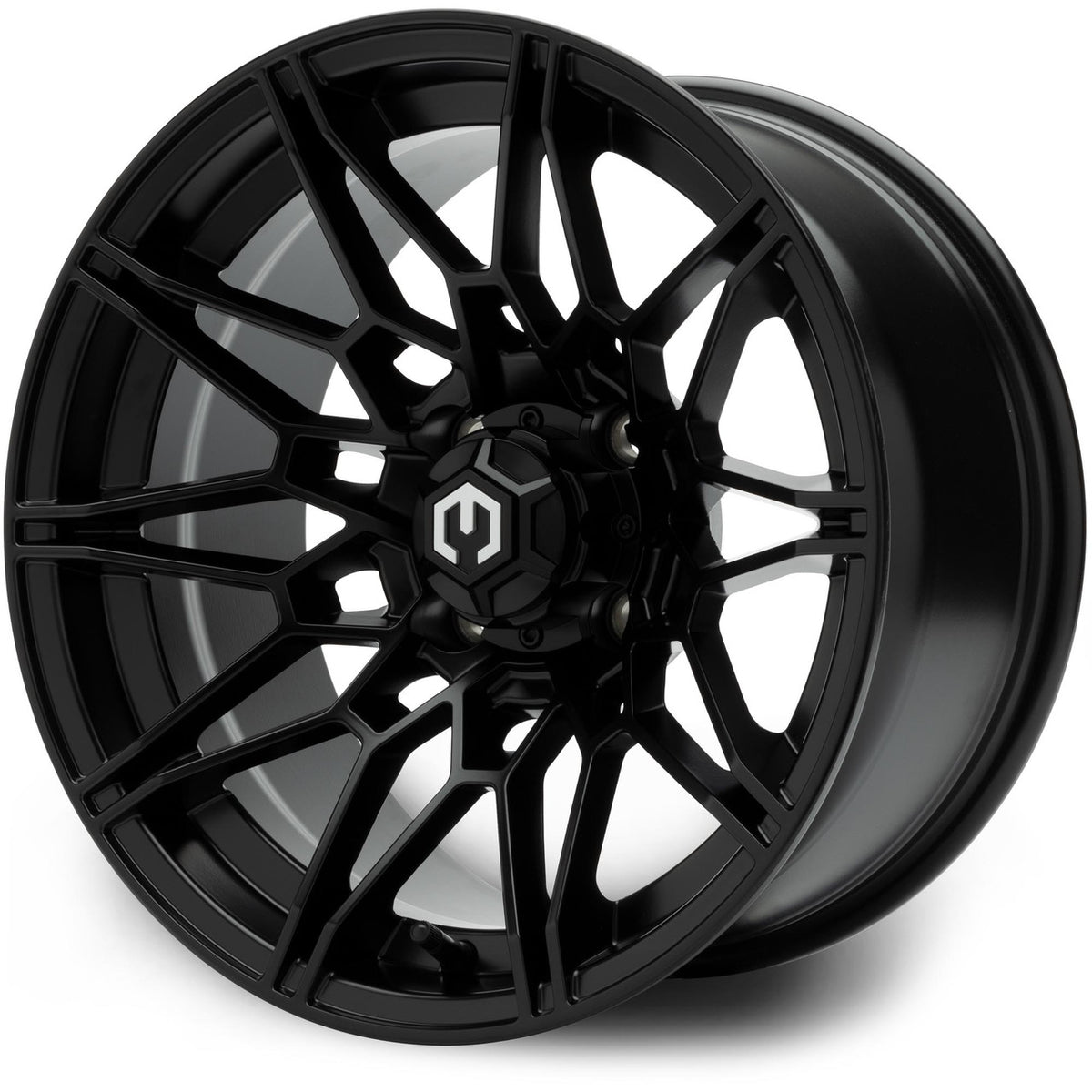 MODZ® 14" Galaxy Matte Black Wheels & Street Tires Combo (Arisun Cruze 205/30-14)