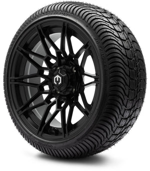 MODZ® 14" Galaxy Matte Black Wheels & Street Tires Combo (Arisun Cruze 205/30-14)