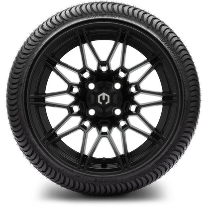 MODZ® 14" Galaxy Matte Black Wheels & Street Tires Combo (Arisun Cruze 205/30-14)