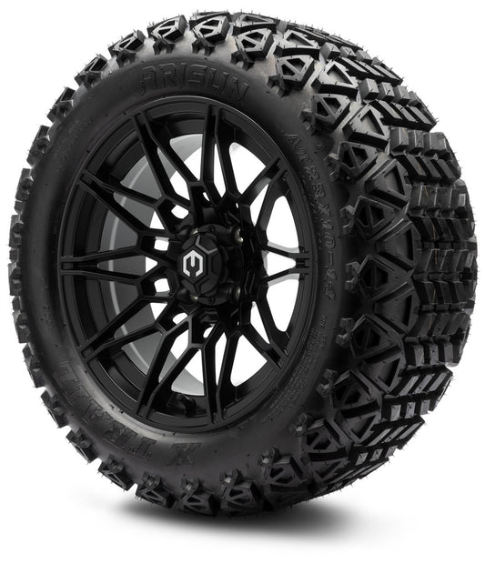 MODZ® 14" Galaxy Matte Black Wheels & Off-Road Tires Combo (Arisun X-Trail All-Terrain 23x10-14)