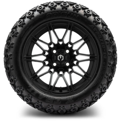 MODZ® 14" Galaxy Matte Black Wheels & Off-Road Tires Combo (Arisun X-Armory All-Terrain 23x10-14 Radial)