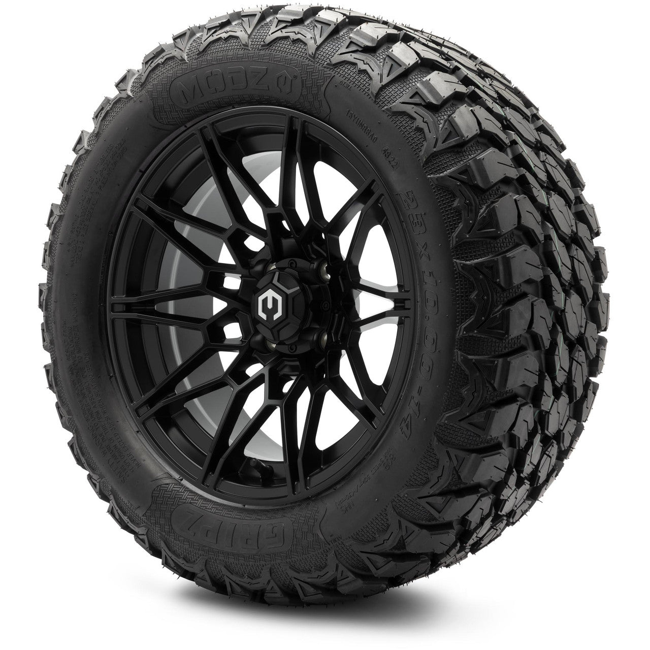 MODZ® 14" Galaxy Matte Black Wheels & Off-Road Tires Combo (Xcomp Gladiator 23-10-14 Radial)