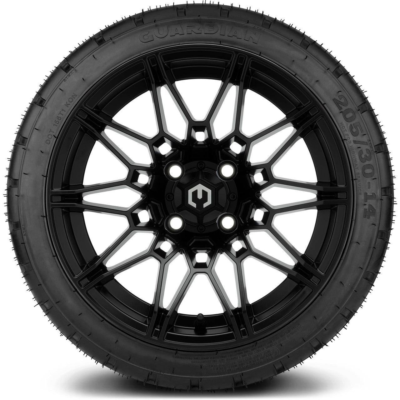MODZ® 14" Galaxy Matte Black Wheels & Street Tires Combo (MODZ Street Fox Radial 23x10-14)