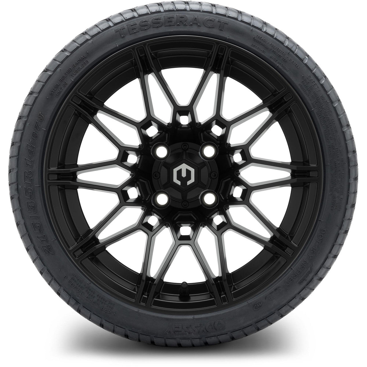 MODZ® 14" Galaxy Matte Black Wheels & Street Tires Combo (Arisun Cruze 205/30-14)