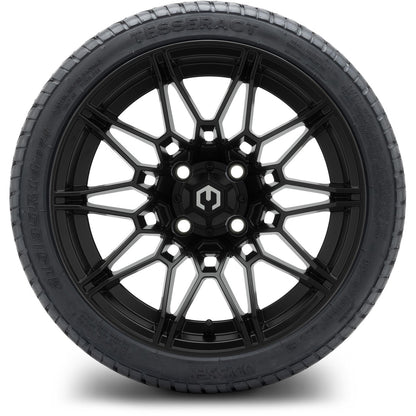 MODZ® 14" Galaxy Matte Black Wheels & Street Tires Combo (MODZ Street Fox Radial 23x10-14)