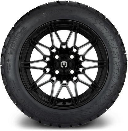 MODZ® 14" Galaxy Matte Black Wheels & Street Tires Combo (Arisun Cruze 205/30-14)