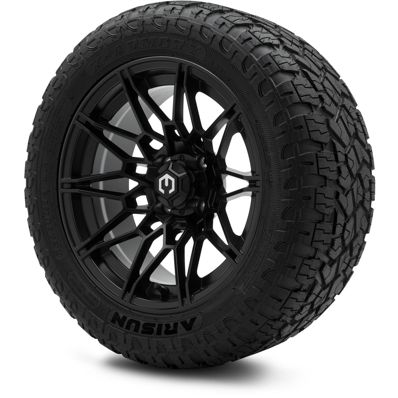 MODZ® 14" Galaxy Matte Black Wheels & Off-Road Tires Combo (Arisun X-Armory All-Terrain 23x10-14 Radial)