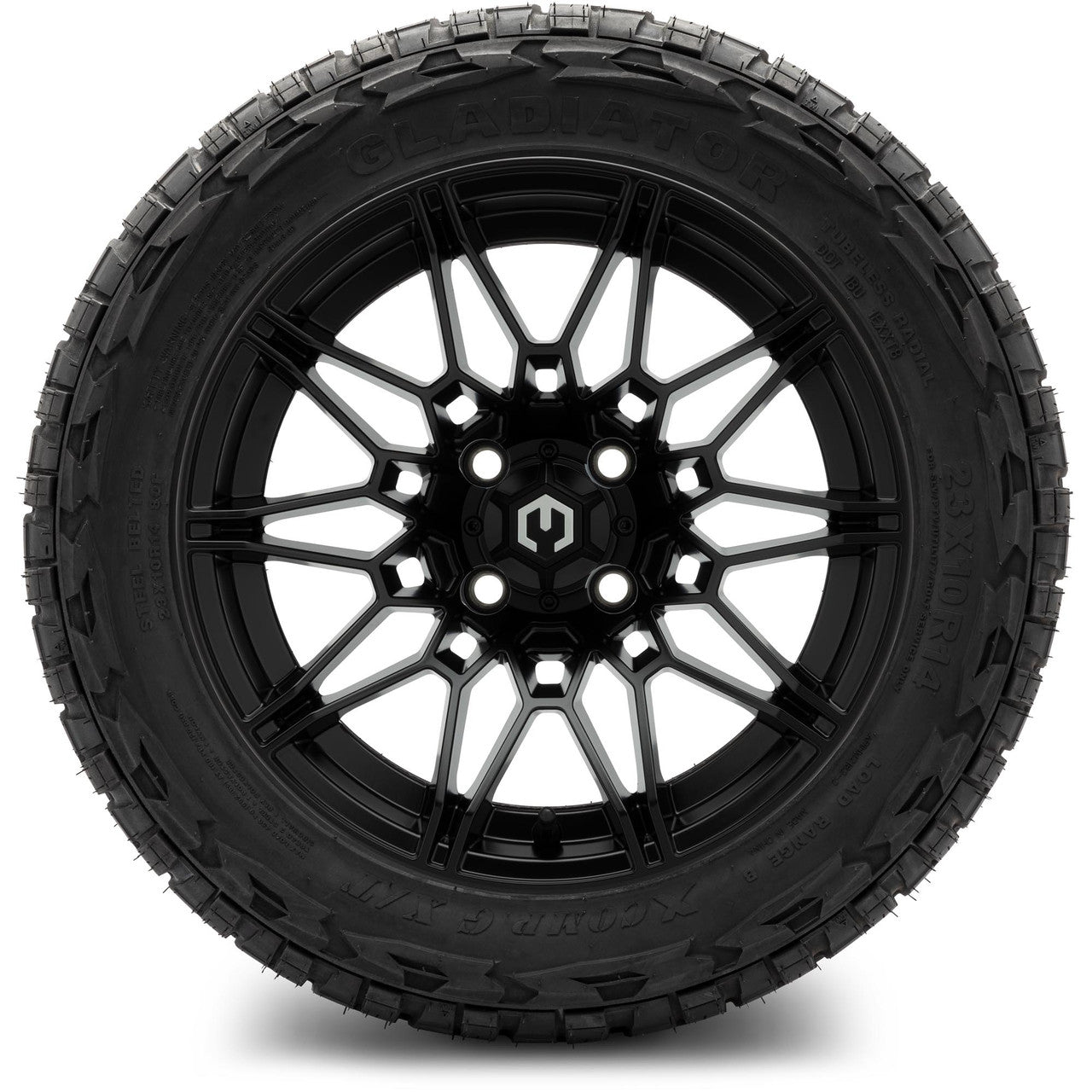 MODZ® 14" Galaxy Matte Black Wheels & Off-Road Tires Combo (Arisun X-Trail All-Terrain 23x10-14)