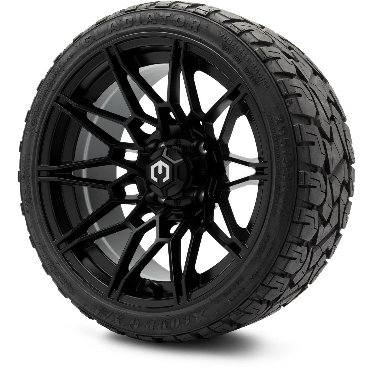 MODZ® 14" Galaxy Matte Black Wheels & Off-Road Tires Combo (Arisun X-Trail All-Terrain 23x10-14)