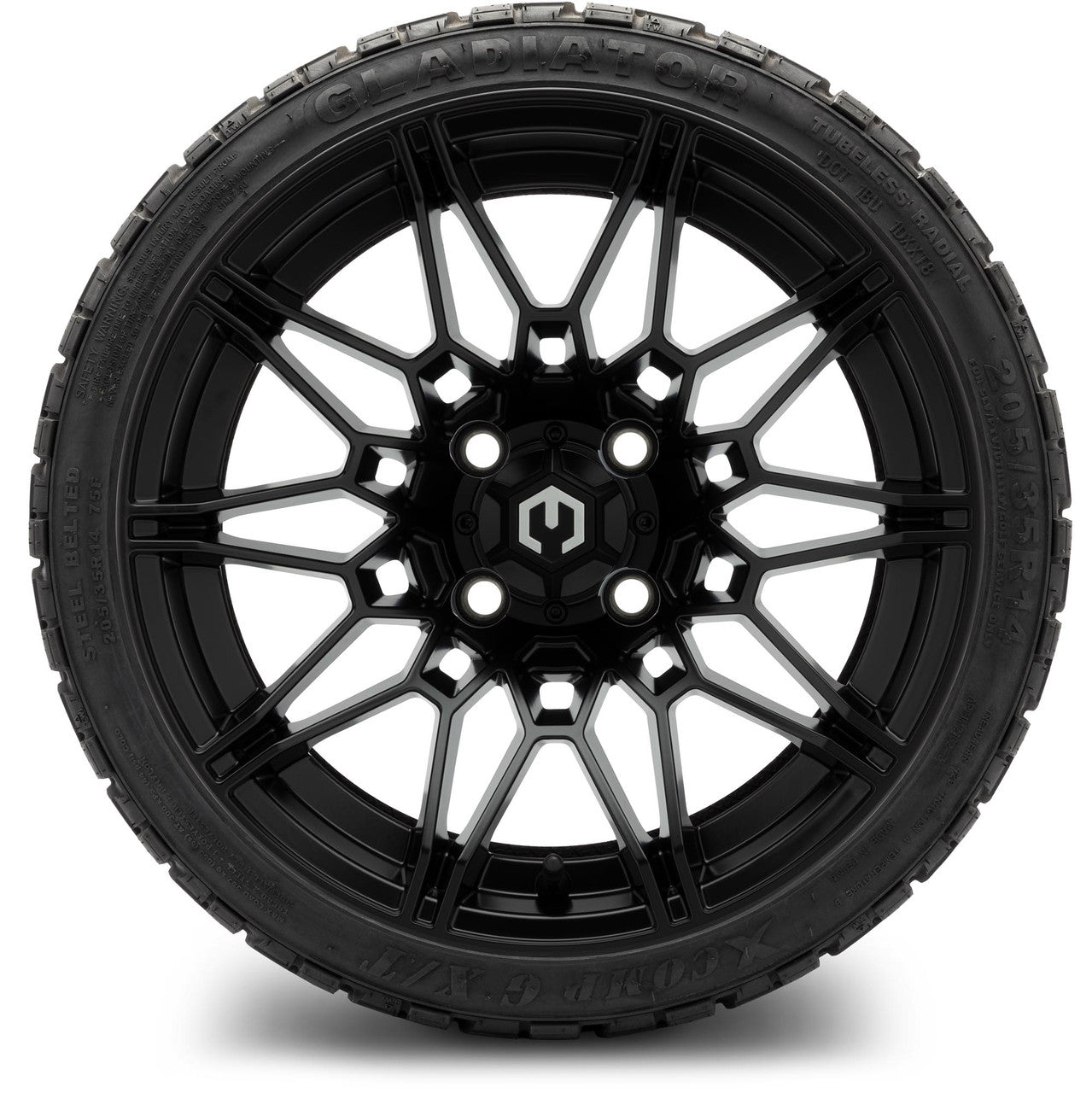 MODZ® 14" Galaxy Matte Black Wheels & Off-Road Tires Combo (Xcomp Gladiator 23-10-14 Radial)