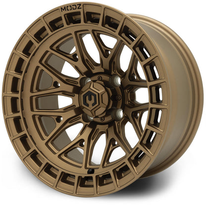MODZ® 14" Torrent Matte Bronze Wheels & Street Tires Combo (MODZ Guardian 205/30-14)