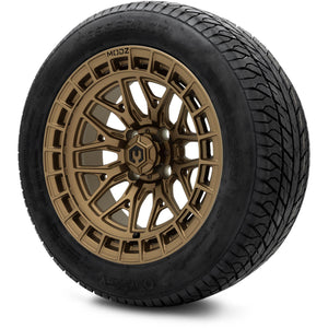MODZ® 14" Torrent Matte Bronze Wheels & Street Tires Combo (Odyssey Tesseract Steel Belted Radial 215/50-14)