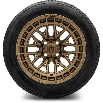 MODZ® 14" Torrent Matte Bronze Wheels & Street Tires Combo (MODZ Street Fox Radial 205/40-14)