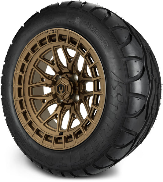 MODZ® 14" Torrent Matte Bronze Wheels & Street Tires Combo (MODZ Street Fox Radial 23x10-14)