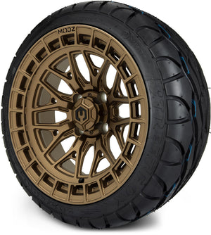 MODZ® 14" Torrent Matte Bronze Wheels & Street Tires Combo (MODZ Street Fox Radial 205/40-14)