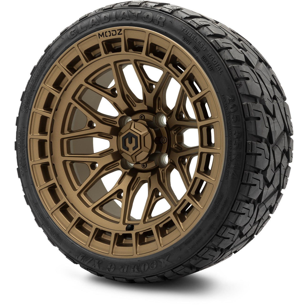 MODZ® 14" Torrent Matte Bronze Wheels & Off-Road Tires Combo (Xcomp Gladiator 23-10-14 Radial)