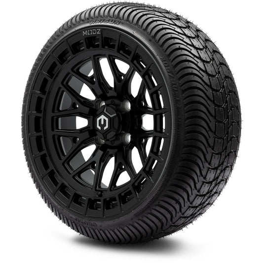 MODZ® 14" Torrent Matte Black Wheels & Street Tires Combo (Arisun Cruze 205/30-14)