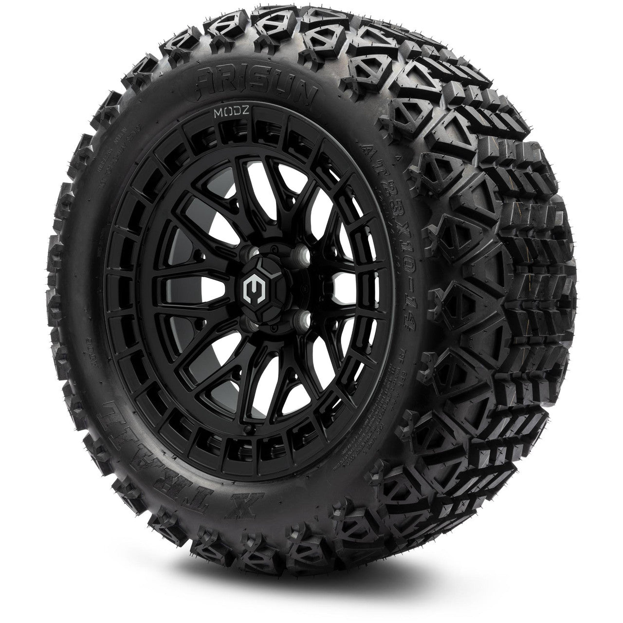 MODZ® 14" Torrent Matte Black Wheels & Off-Road Tires Combo (Arisun X-Armory All-Terrain 23x10-14 Radial)