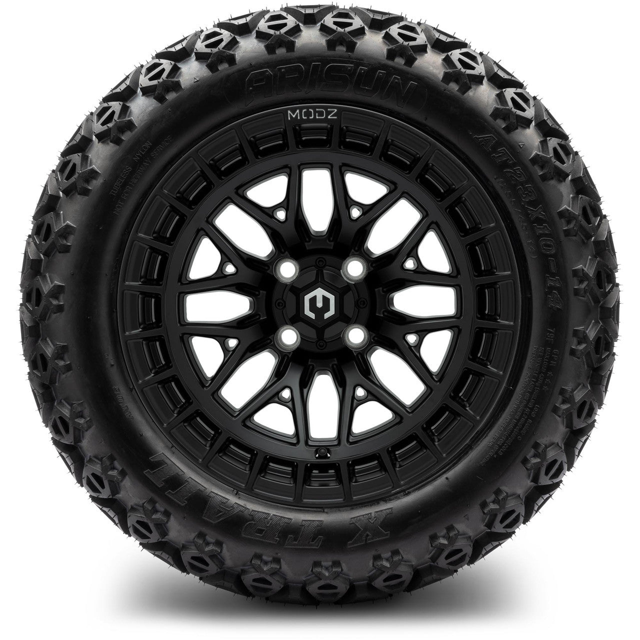 MODZ® 14" Torrent Matte Black Wheels & Off-Road Tires Combo (Arisun X-Armory All-Terrain 23x10-14 Radial)