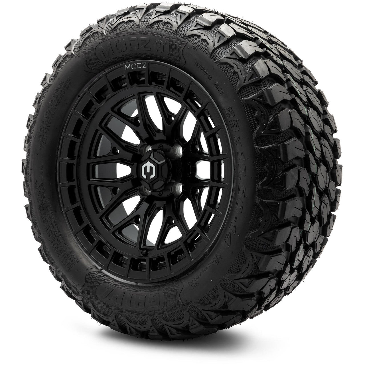 MODZ® 14" Torrent Matte Black Wheels & Off-Road Tires Combo (Arisun X-Armory All-Terrain 23x10-14 Radial)