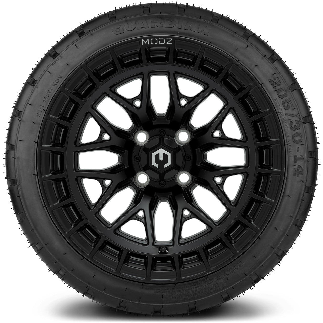 MODZ® 14" Torrent Matte Black Wheels & Street Tires Combo (MODZ Street Fox Radial 23x10-14)