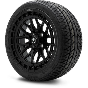 MODZ® 14" Torrent Matte Black Wheels & Street Tires Combo (Odyssey Tesseract Steel Belted Radial 215/35-14)