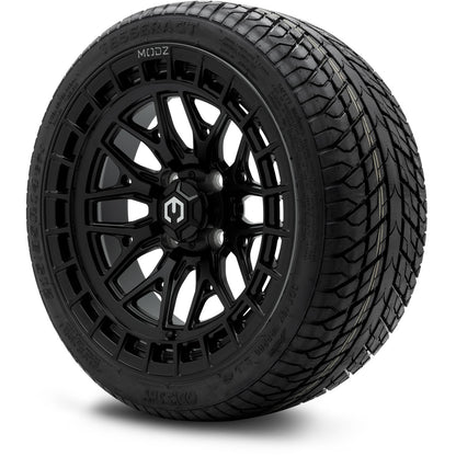 MODZ® 14" Torrent Matte Black Wheels & Street Tires Combo (MODZ Street Fox Radial 205/40-14)