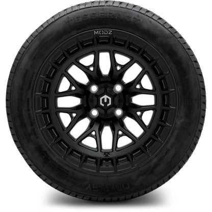 MODZ® 14" Torrent Matte Black Wheels & Street Tires Combo (MODZ Street Fox Radial 205/40-14)