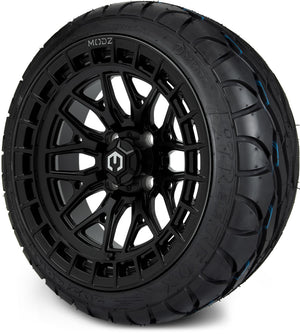 MODZ® 14" Torrent Matte Black Wheels & Street Tires Combo (MODZ Street Fox Radial 205/40-14)
