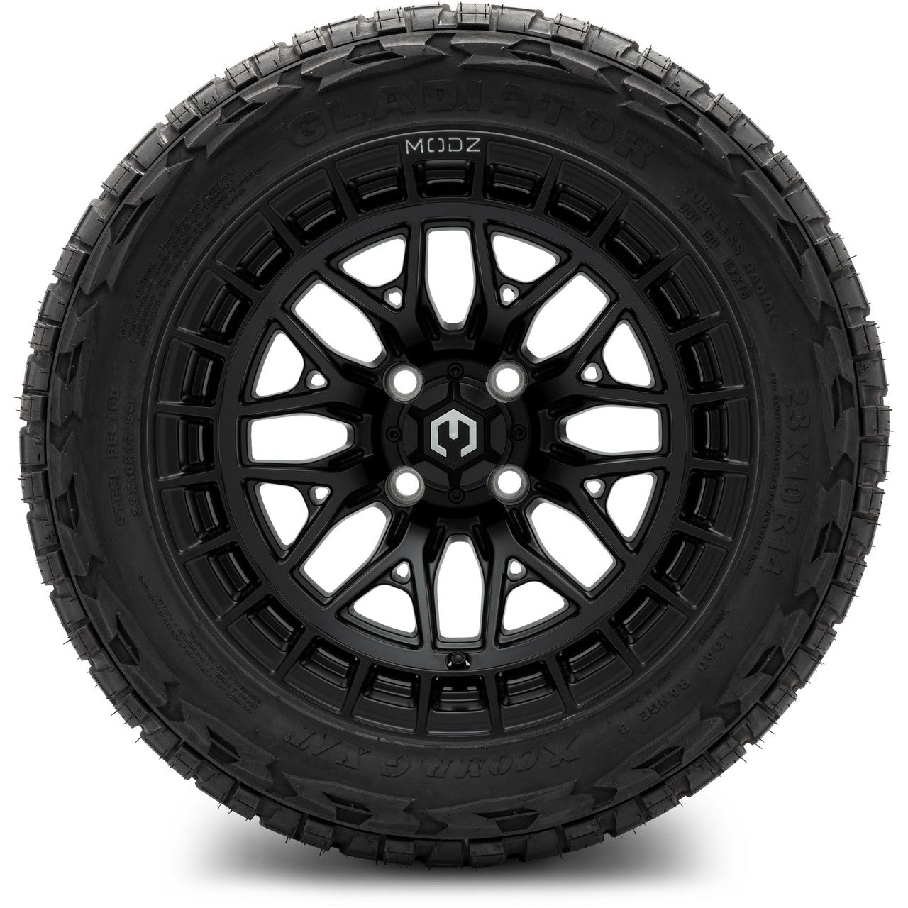 MODZ® 14" Torrent Matte Black Wheels & Off-Road Tires Combo (Arisun X-Trail All-Terrain 23x10-14)