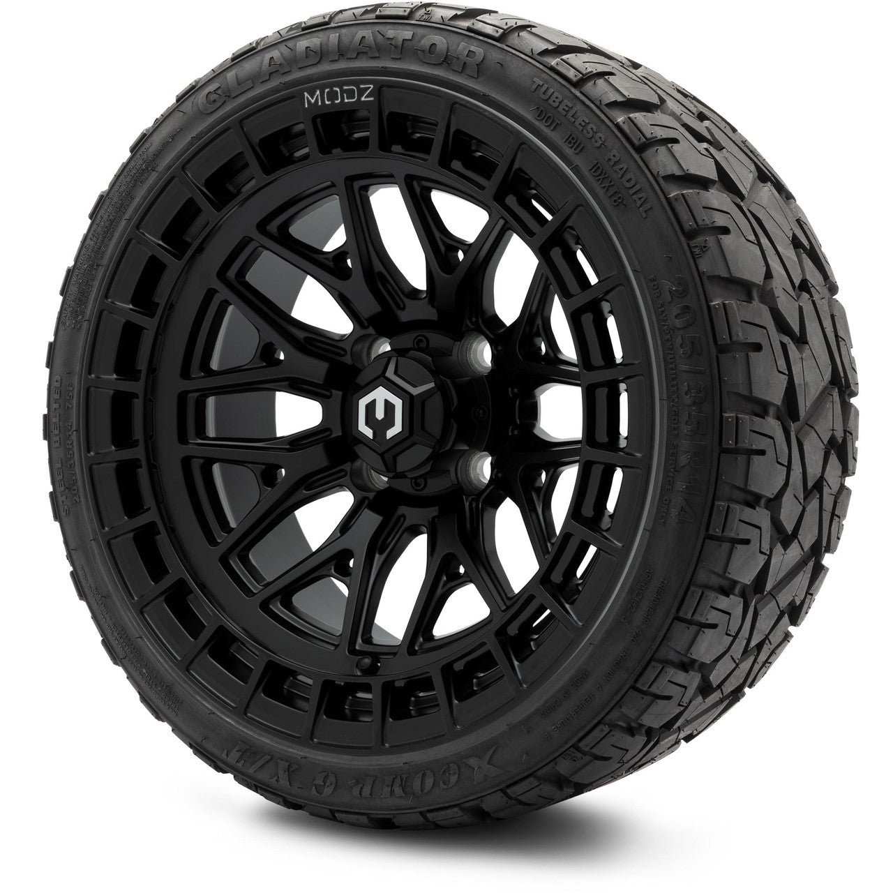 MODZ® 14" Torrent Matte Black Wheels & Off-Road Tires Combo (Arisun X-Armory All-Terrain 23x10-14 Radial)