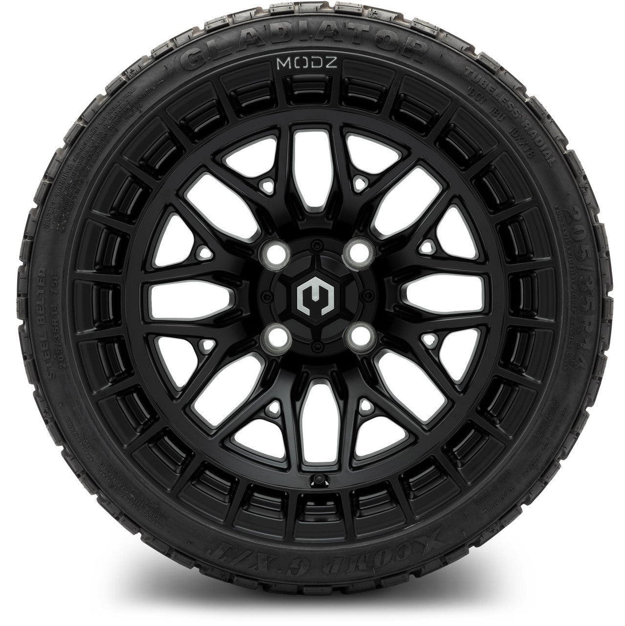 MODZ® 14" Torrent Matte Black Wheels & Off-Road Tires Combo (Arisun X-Armory All-Terrain 23x10-14 Radial)
