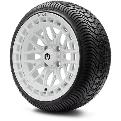 MODZ® 14" Torrent Glossy White Wheels & Street Tires Combo (Arisun X-Sport 205/30-14)
