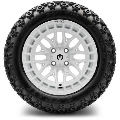 MODZ® 14" Torrent Glossy White Wheels & Off-Road Tires Combo (Arisun X-Armory All-Terrain 23x10-14 Radial)