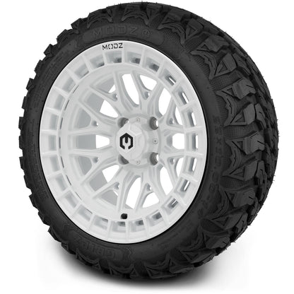 MODZ® 14" Torrent Glossy White Wheels & Off-Road Tires Combo (Xcomp Gladiator 23-10-14 Radial)