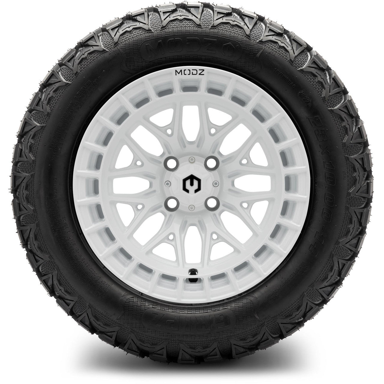 MODZ® 14" Torrent Glossy White Wheels & Off-Road Tires Combo (Arisun X-Trail All-Terrain 23x10-14)