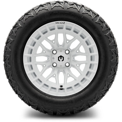 MODZ® 14" Torrent Glossy White Wheels & Off-Road Tires Combo (Xcomp Gladiator 23-10-14 Radial)