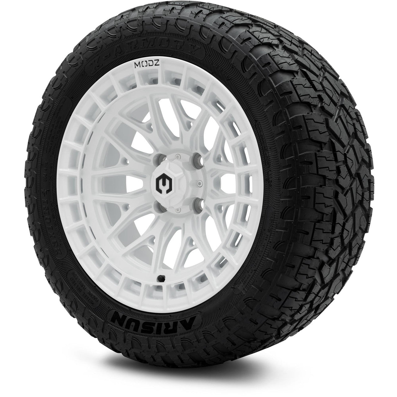 MODZ® 14" Torrent Glossy White Wheels & Off-Road Tires Combo (Xcomp Gladiator 23-10-14 Radial)