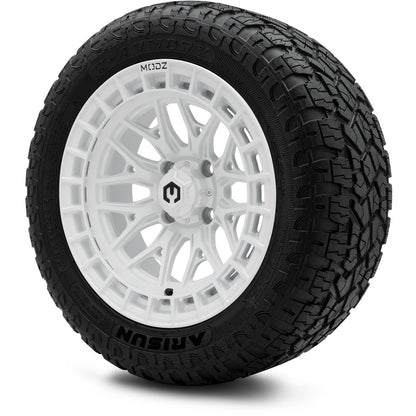 MODZ® 14" Torrent Glossy White Wheels & Off-Road Tires Combo (Xcomp Gladiator 23-10-14 Radial)