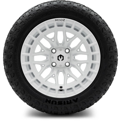 MODZ® 14" Torrent Glossy White Wheels & Off-Road Tires Combo (Xcomp Gladiator 23-10-14 Radial)