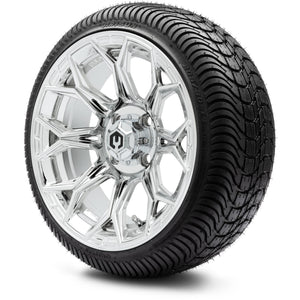 MODZ® 14" Halo Chrome Wheels & Street Tires Combo (Arisun X-Sport 205/30-14)