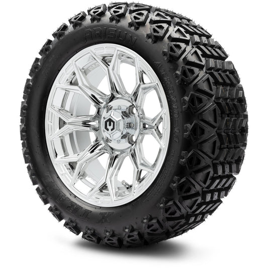 MODZ® 14" Halo Chrome Wheels & Off-Road Tires Combo (Arisun X-Trail All-Terrain 23x10-14)