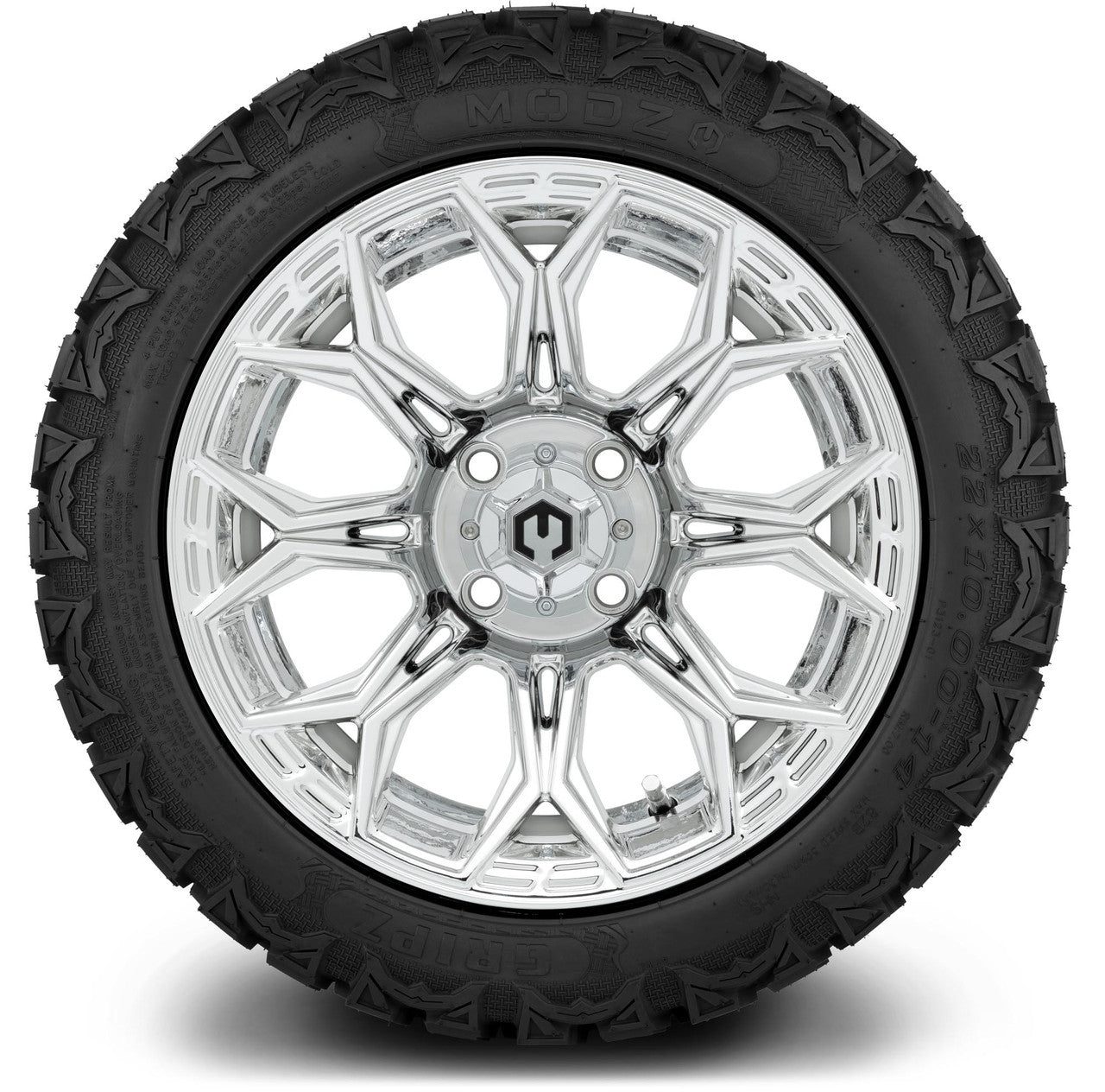 MODZ® 14" Halo Chrome Wheels & Off-Road Tires Combo (Arisun X-Armory All-Terrain 23x10-14 Radial)