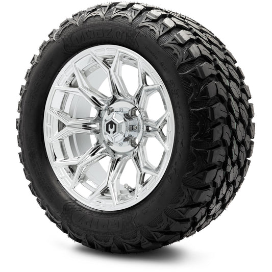 MODZ® 14" Halo Chrome Wheels & Off-Road Tires Combo (MODZ Gripz 23x10-14)
